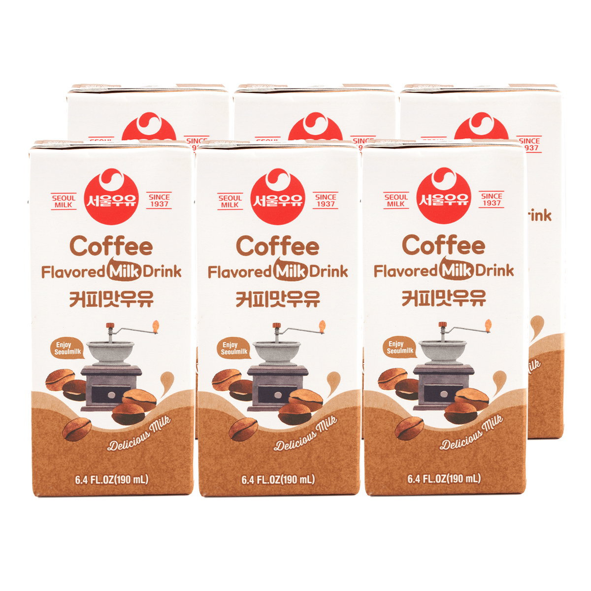 Seoul Milk, Coffee Flavor 190 ml*6 pack