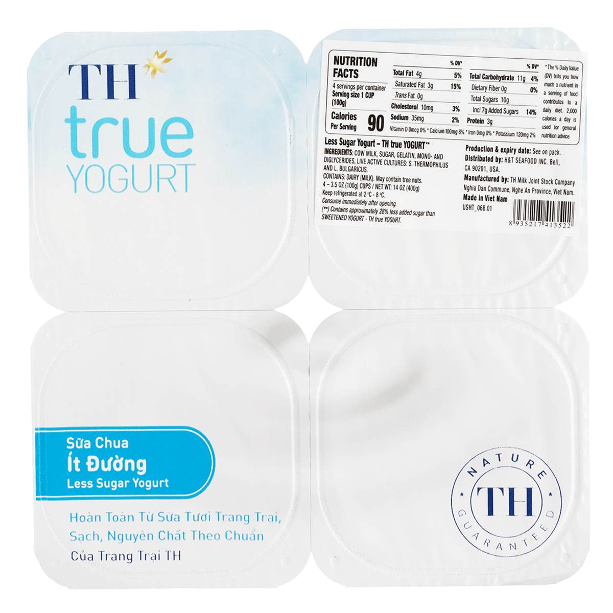 TH True Yogurt Less Sugar, Air Shipped 400 g