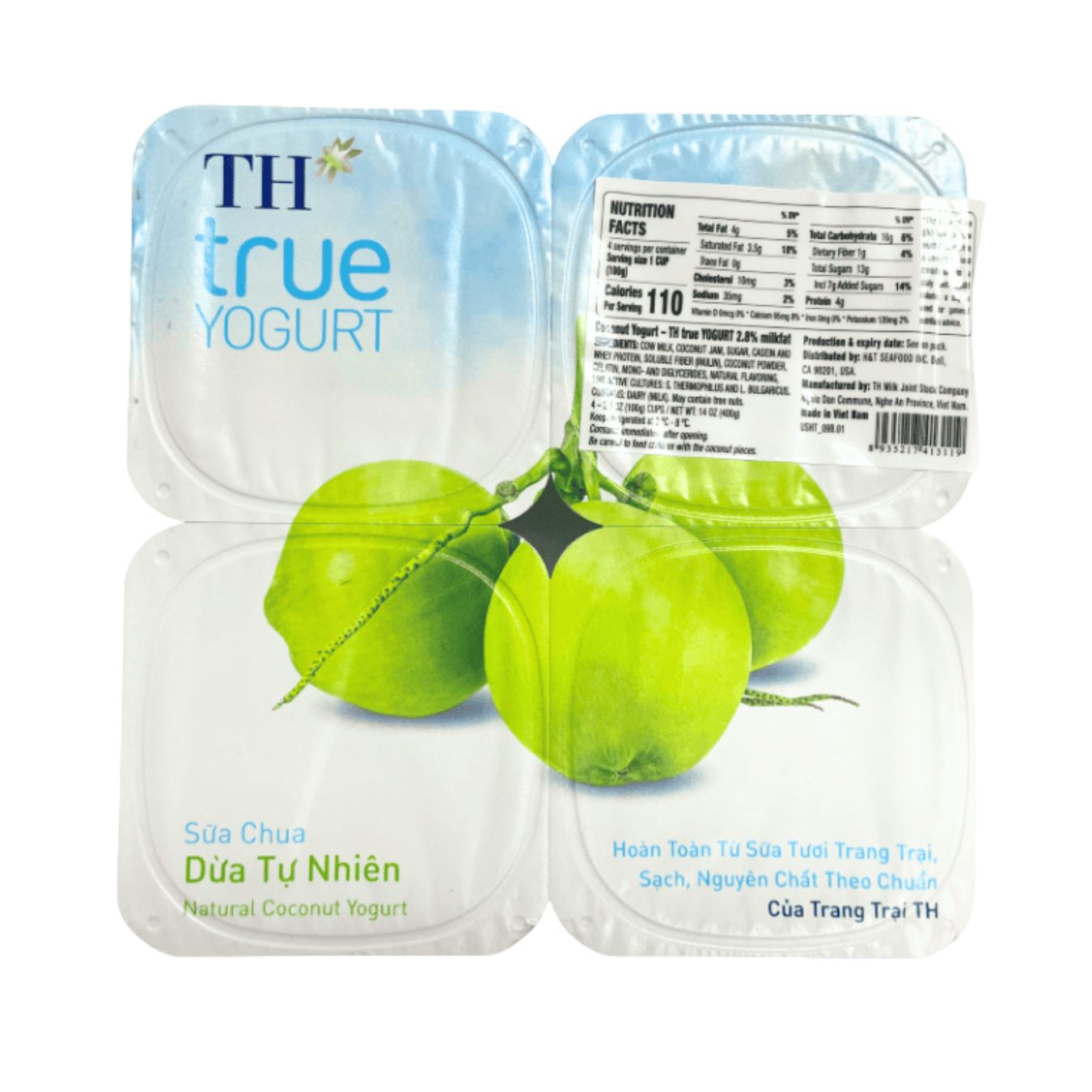 TH True Yogurt Natural Coconut Flavor, Air Shipped 400 g