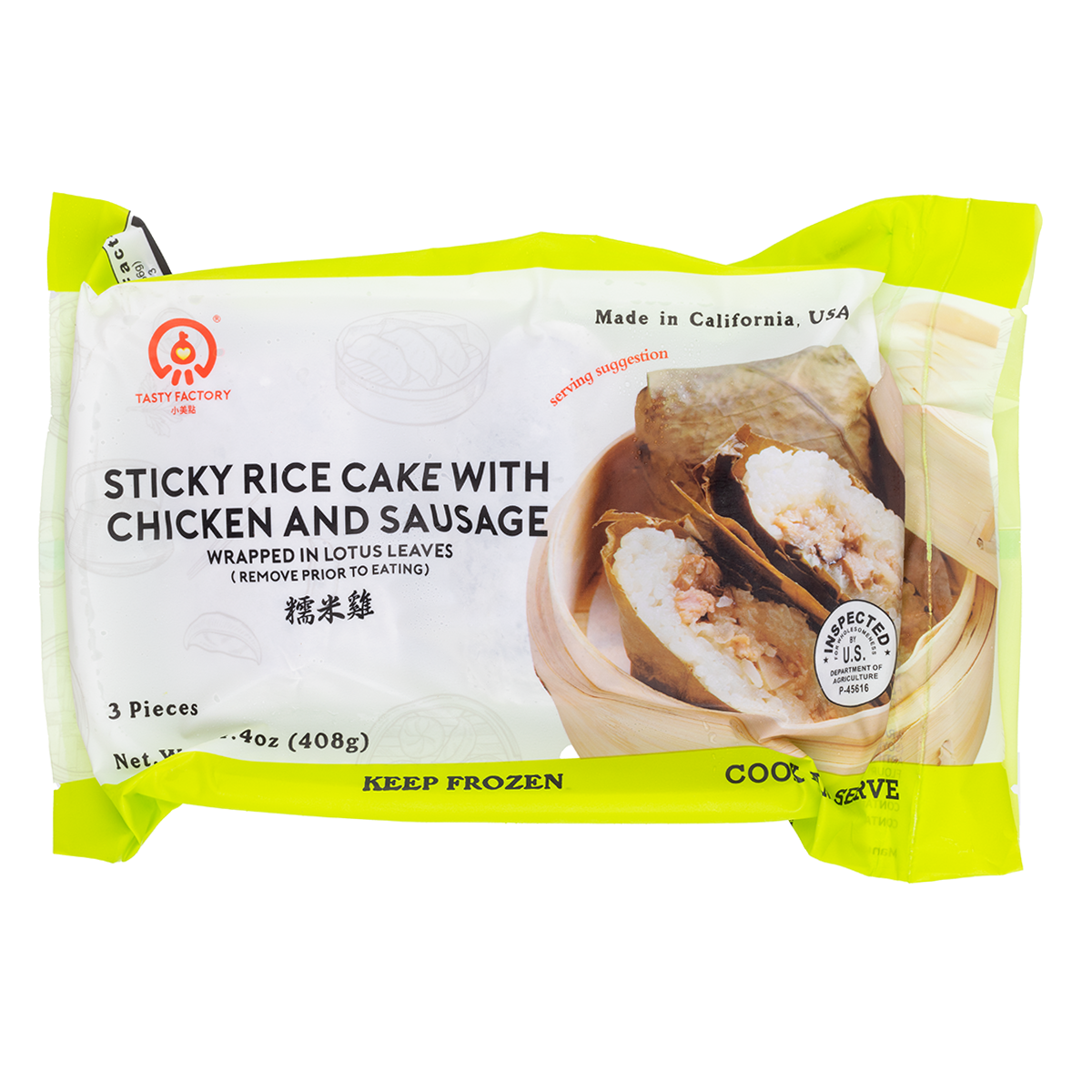Tasty Factory Sticky Rice Cake with Chicken, Frozen 382 g