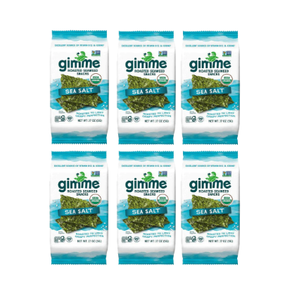 GimMe Organic Roasted Seaweed with Sea Salt 6pk 30 g