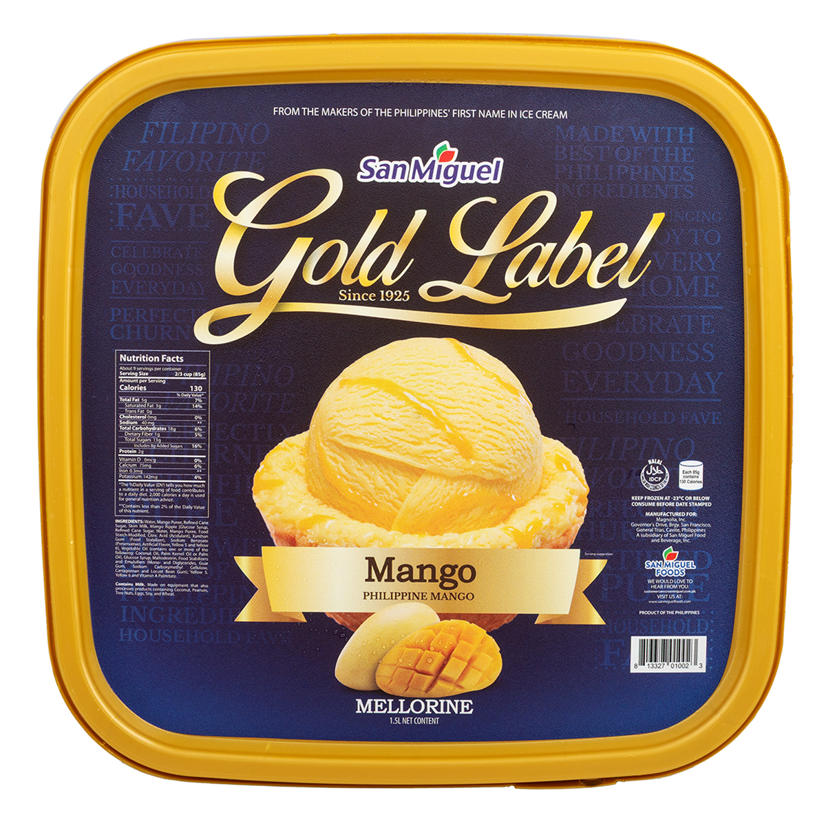 San Miguel Gold Label Mango Ice Cream 50 oz