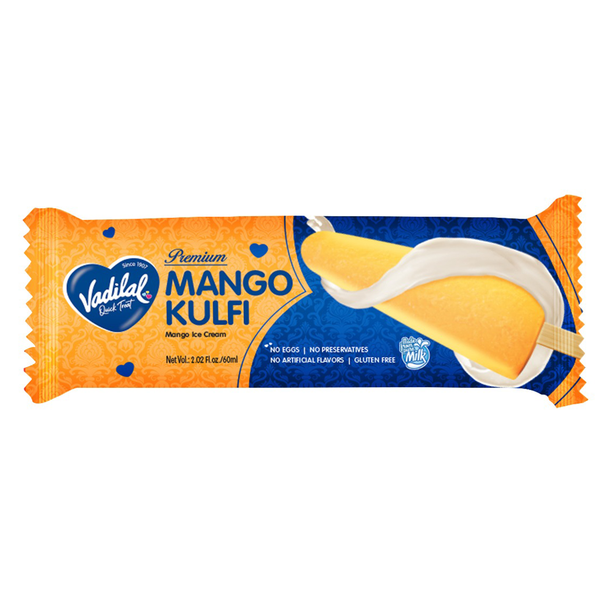Vadilal Conical Kulfi Mango 2.02 fl.oz