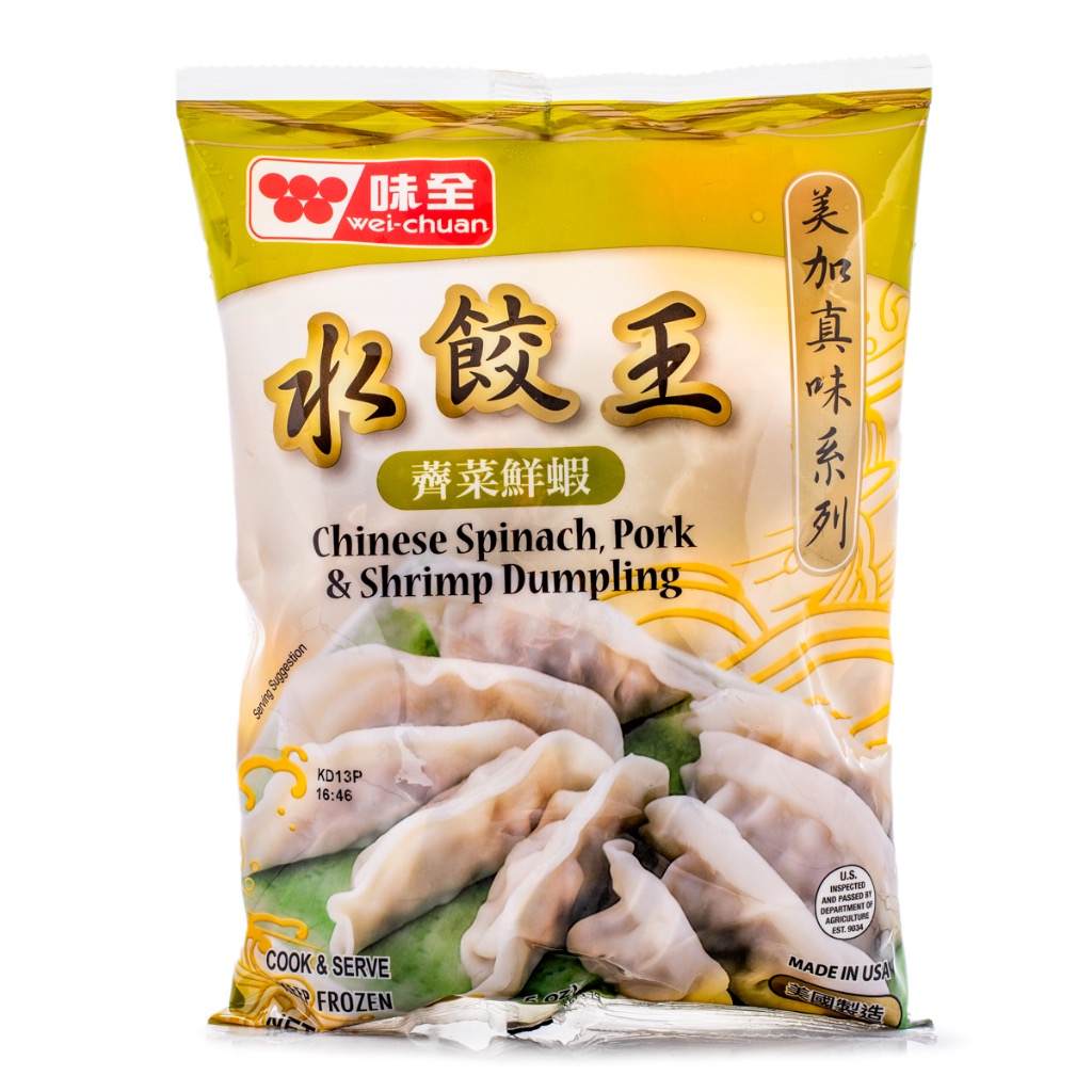 Wei-Chuan Chinese Spinach, Pork and Shrimp Dumplings, Frozen 595 g