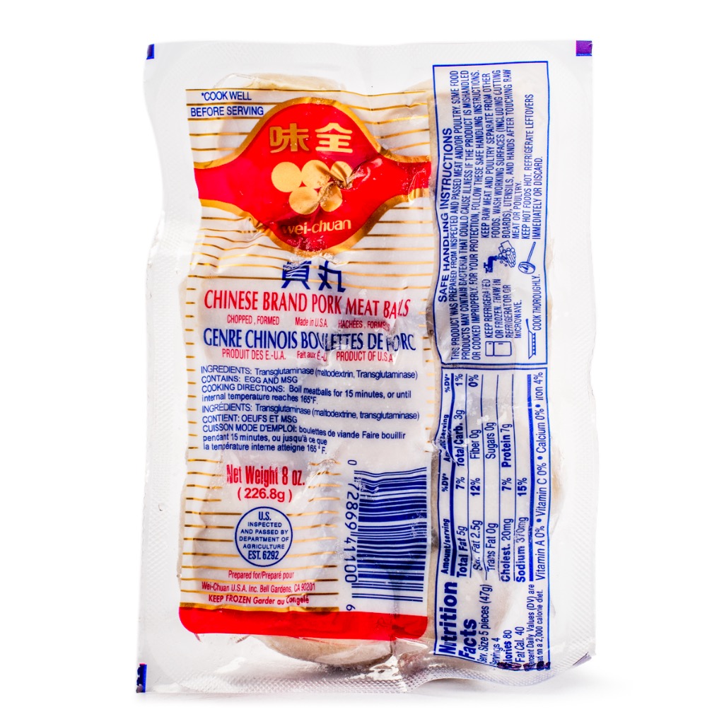 Wei-Chuan Pork Meatballs, Frozen 8 oz