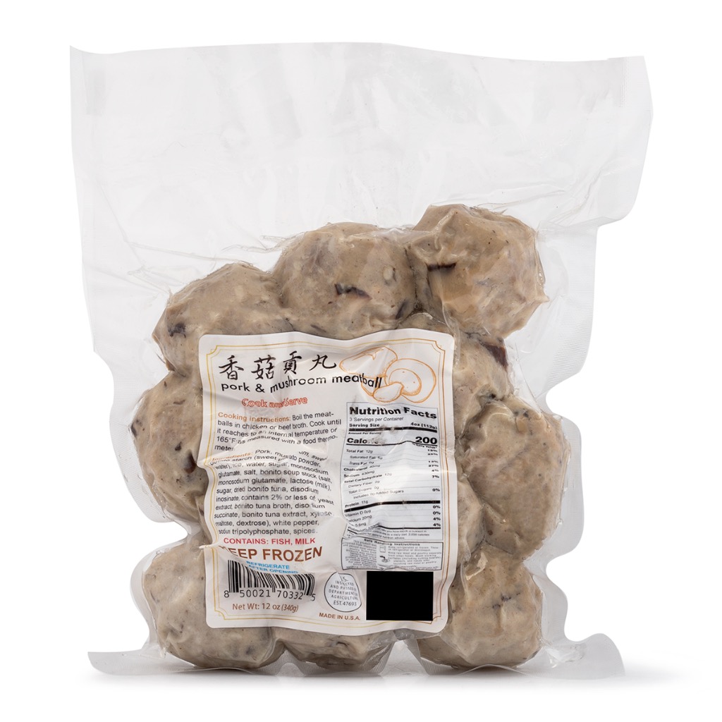 Hugo Foods Taiwan Style Pork and Mushroom Meatball Frozen 12 oz