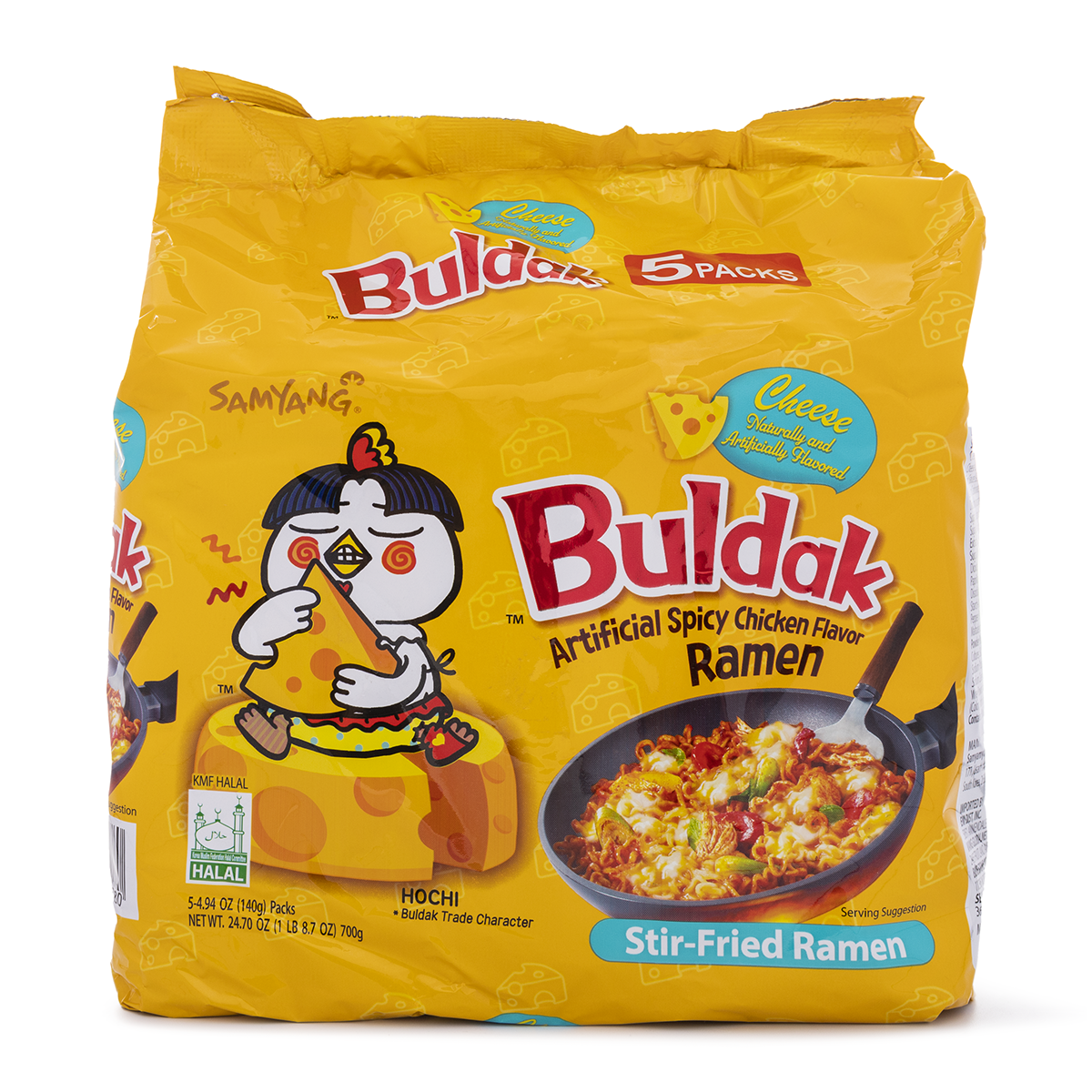 Samyang Buldak Ramen, Cheese Hot Chicken Flavor 4.94 oz*5 each