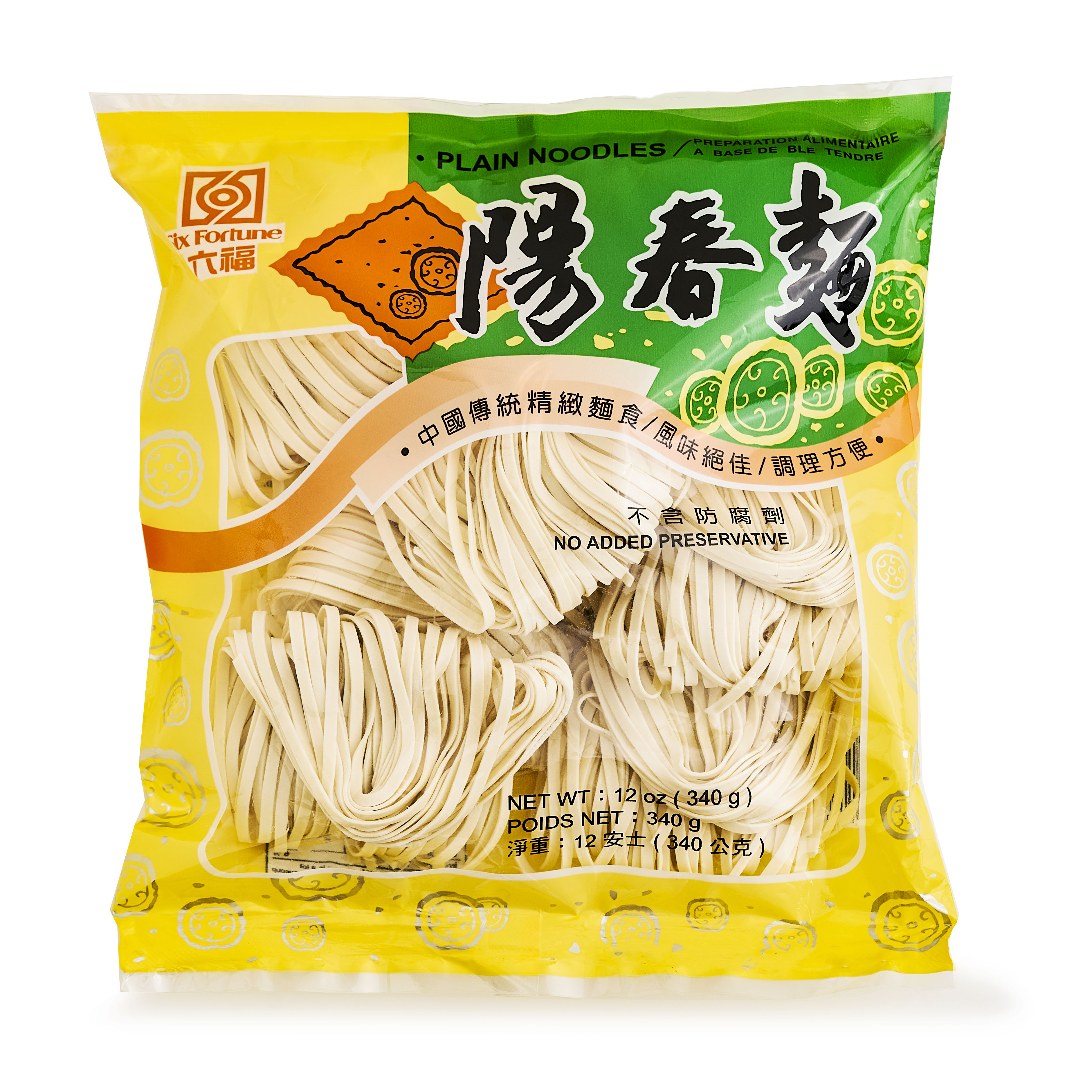 Six Fortune Plain Noodles 340 g