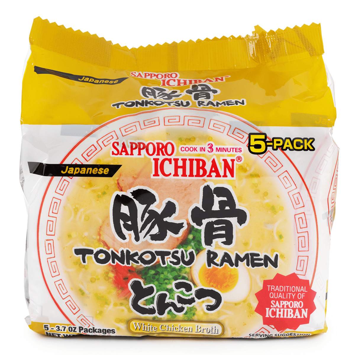 Sapporo Ichiban Instant Noodle, Tonkotsu Flavor 5pk 18.5 oz