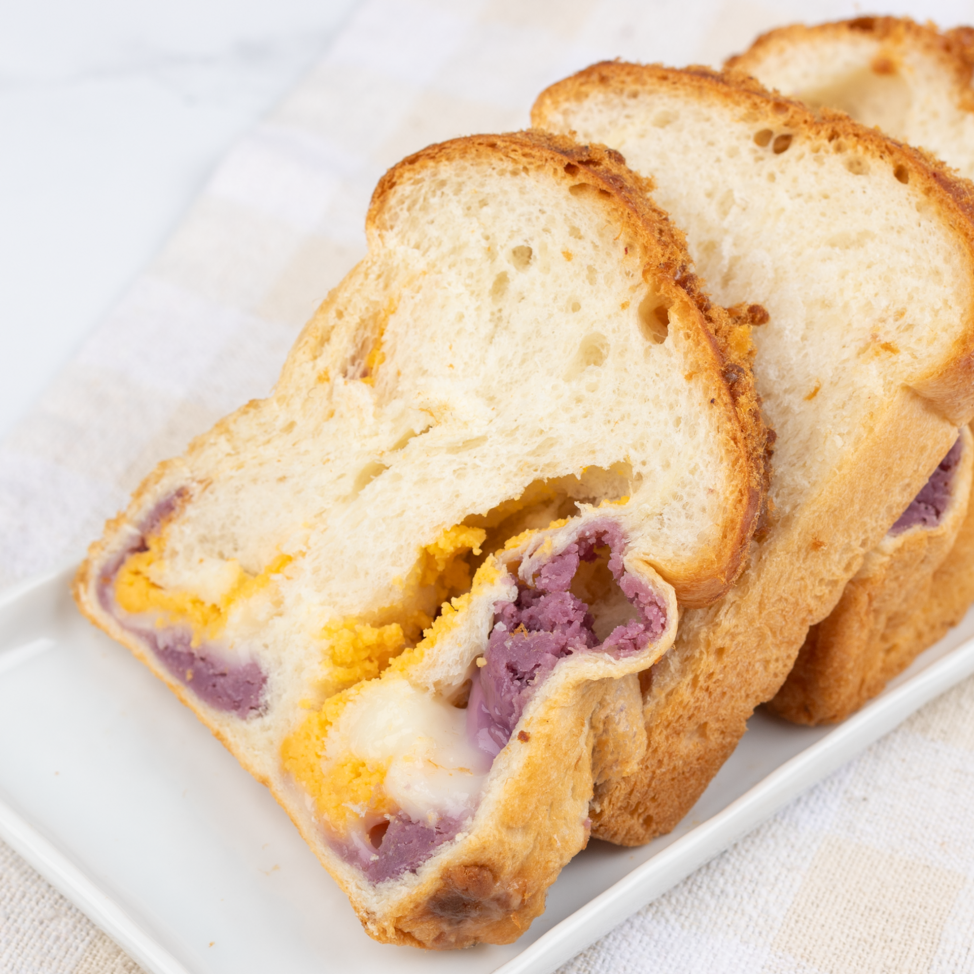 Meat Floss & Purple Yam Square Bread 1 each