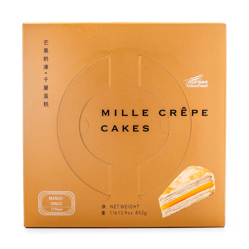 Touched Mille Crepe Cake 8in, Mango Tango Flavor, Frozen 29.9 oz