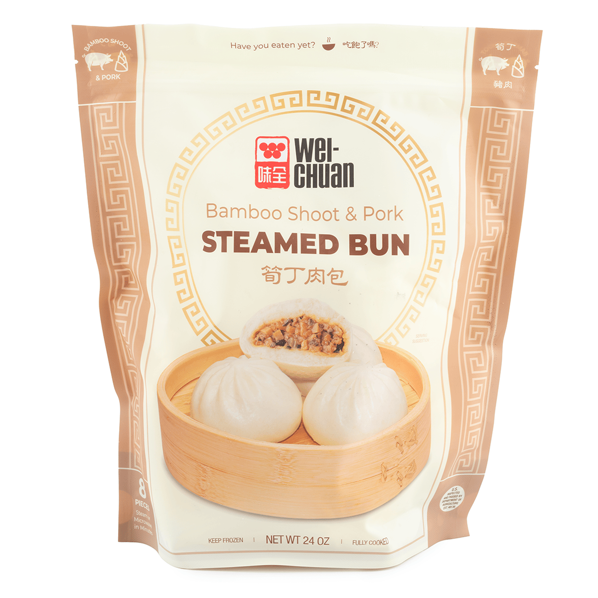 Wei-Chuan Bamboo Shoot and Pork Steamed Bun 8pcs, Frozen 680 g