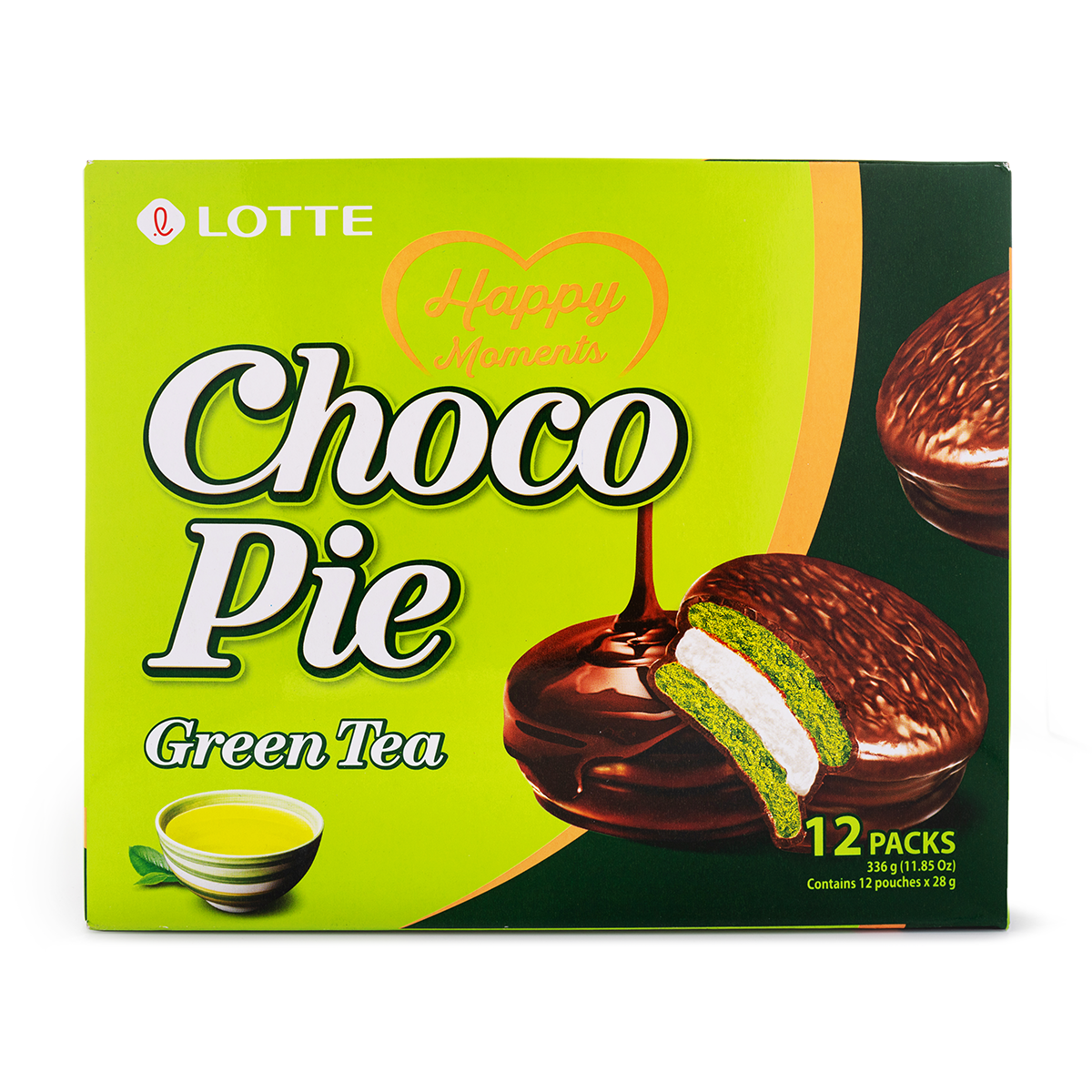Lotte Choco Pie Green Tea 12pk 336 g