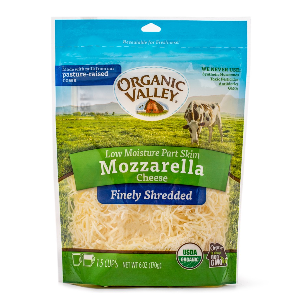 Organic Valley Finely Shredded Mozzarella Cheese 6 oz