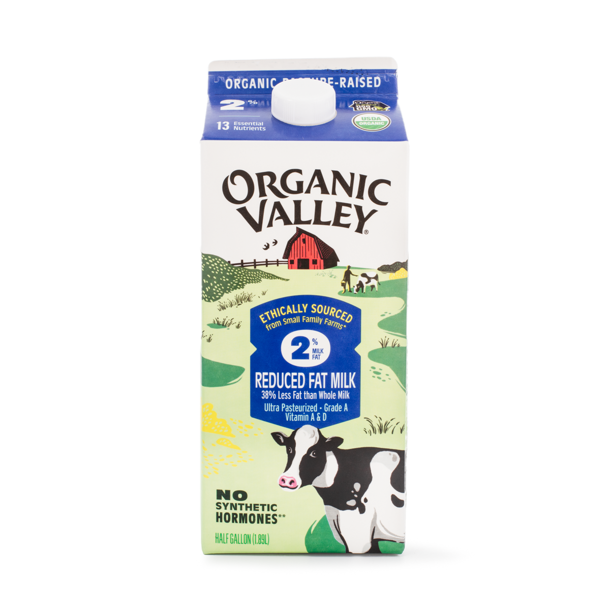 Organic Valley Reduced Fat 2% Milk Half Gallon 63.9 fl.oz