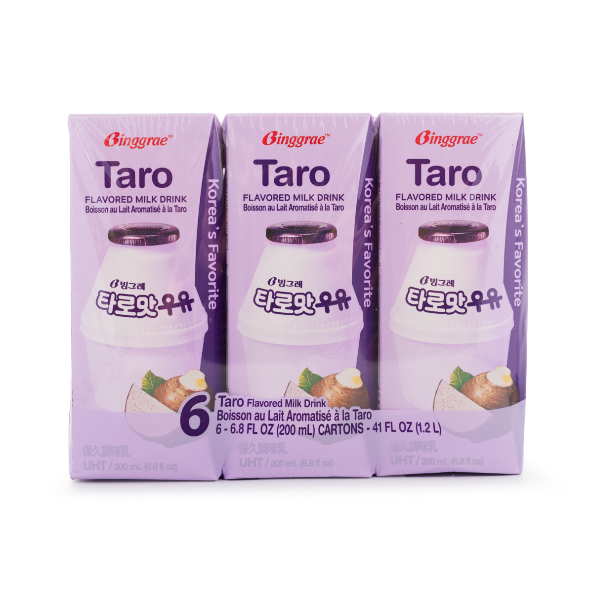 Binggrae Milk Drink, Taro Flavor 200 ml*6 pack