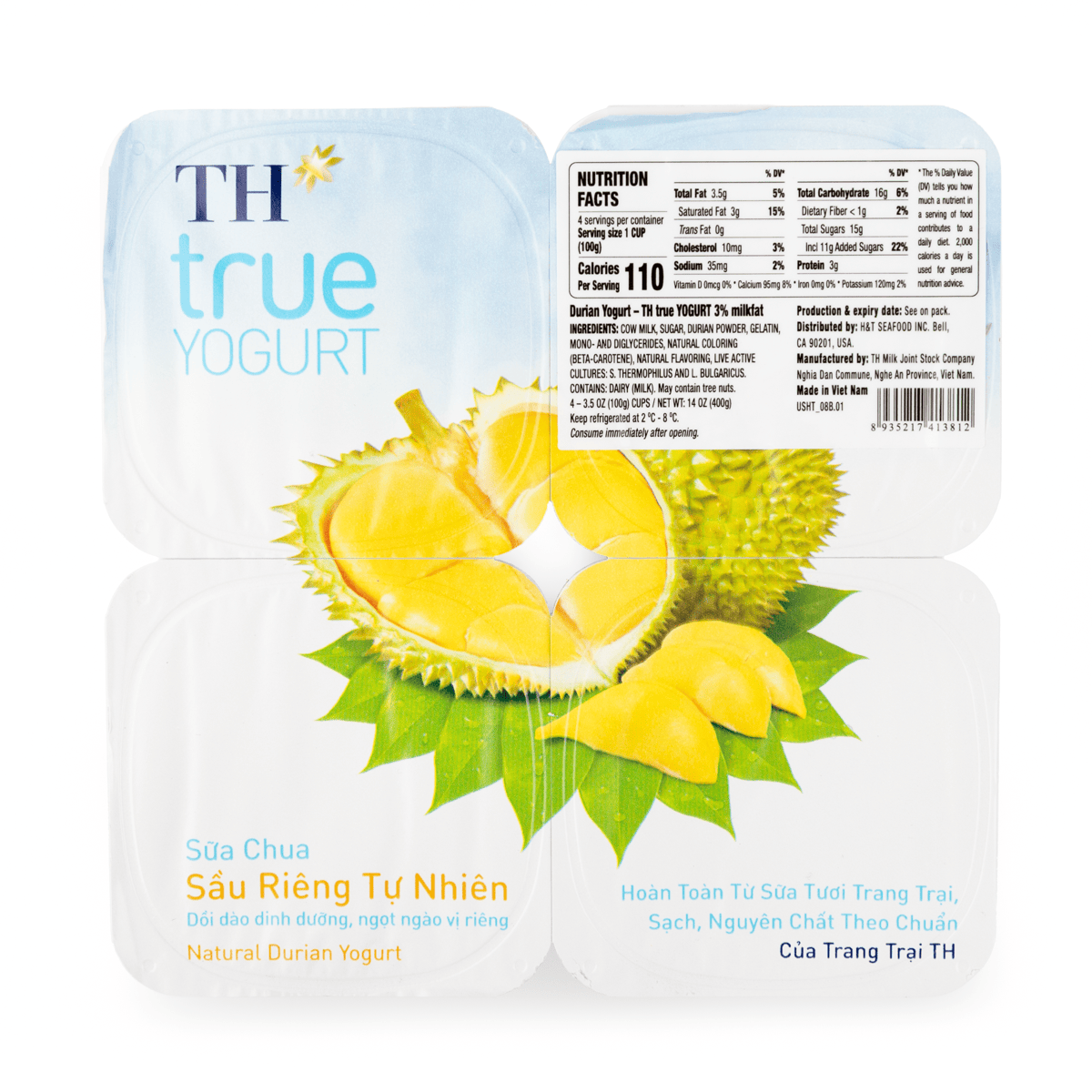 TH True Yogurt Durian Flavor, Air Shipped 400 g