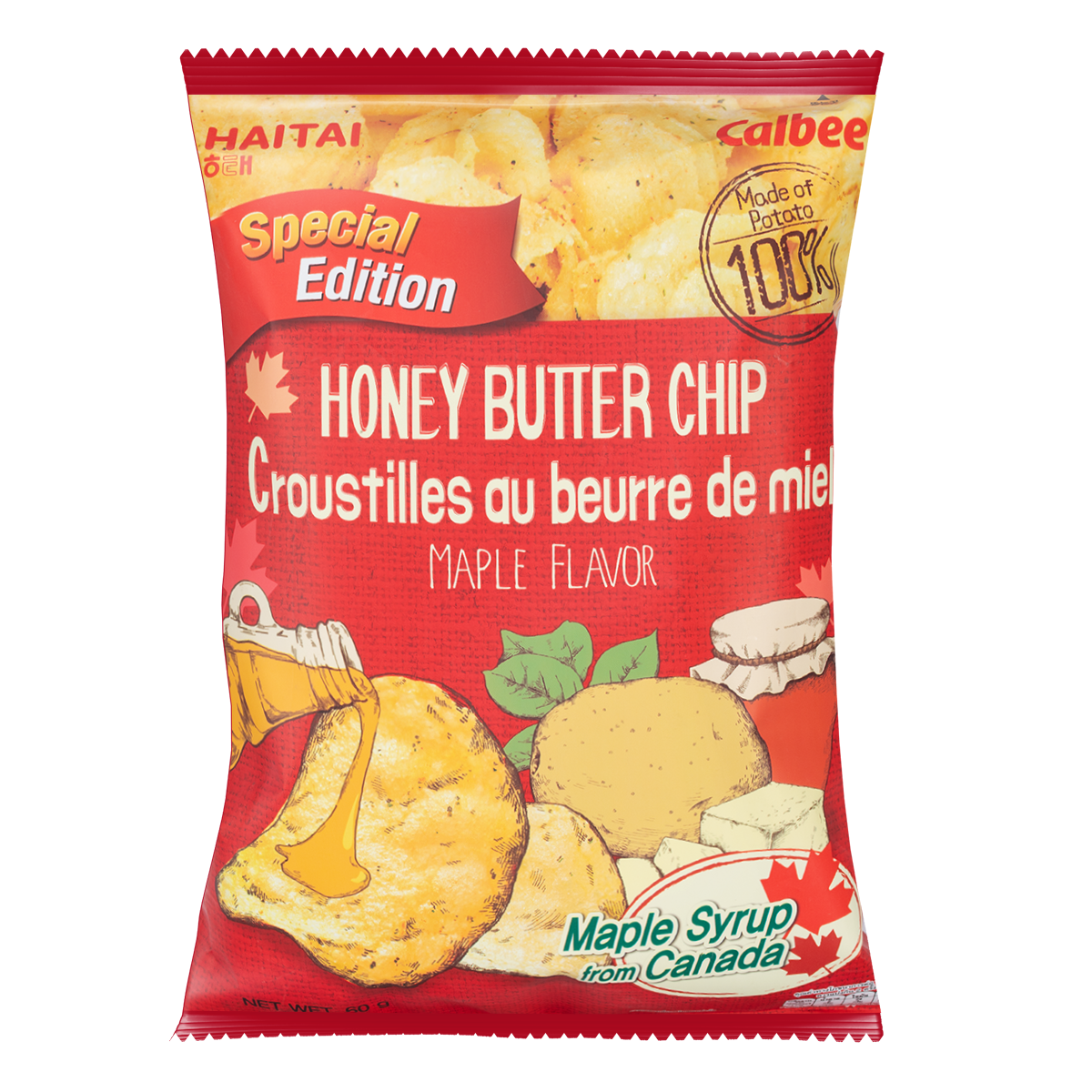 Haitai x Calbee Honey Butter Chip Maple Flavor 60 g