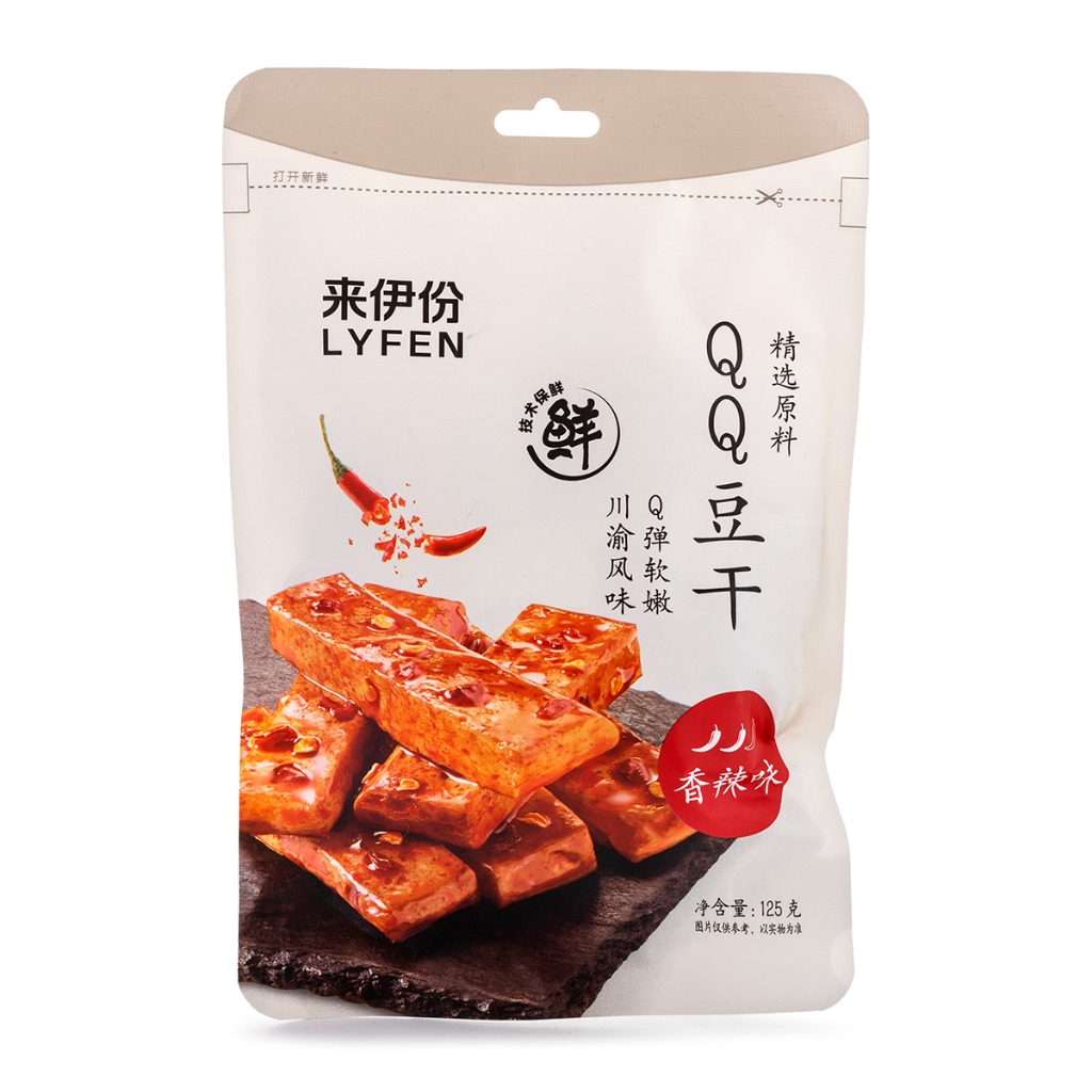 LYFEN QQ Dried Bean Curd, Spicy Flavor 125 g