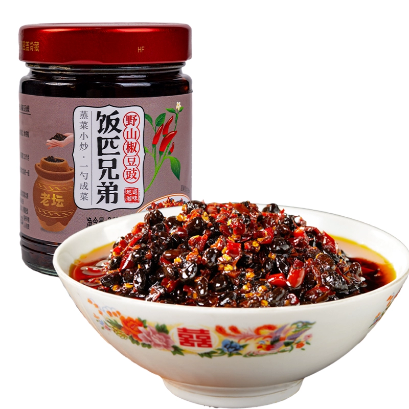 Rice Brothers, Wild Pepper Tempeh Sauce, Flavor Tempeh, Chili Sauce, Rice, Spicy Hunan Seasoning Sauce, Bibimbap Sauce, 240g*1 bottle 240 g